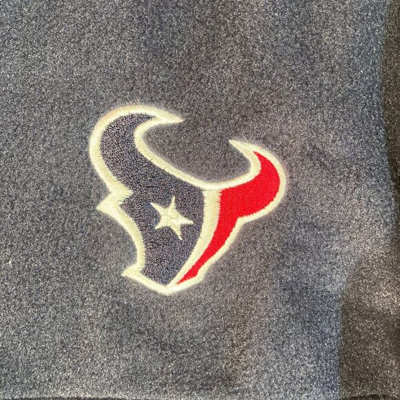 NFL Houston Texans Fleece Men's XL Navy Blue Full Zip Chest Logo Zip Pockets - Picture 6 of 7